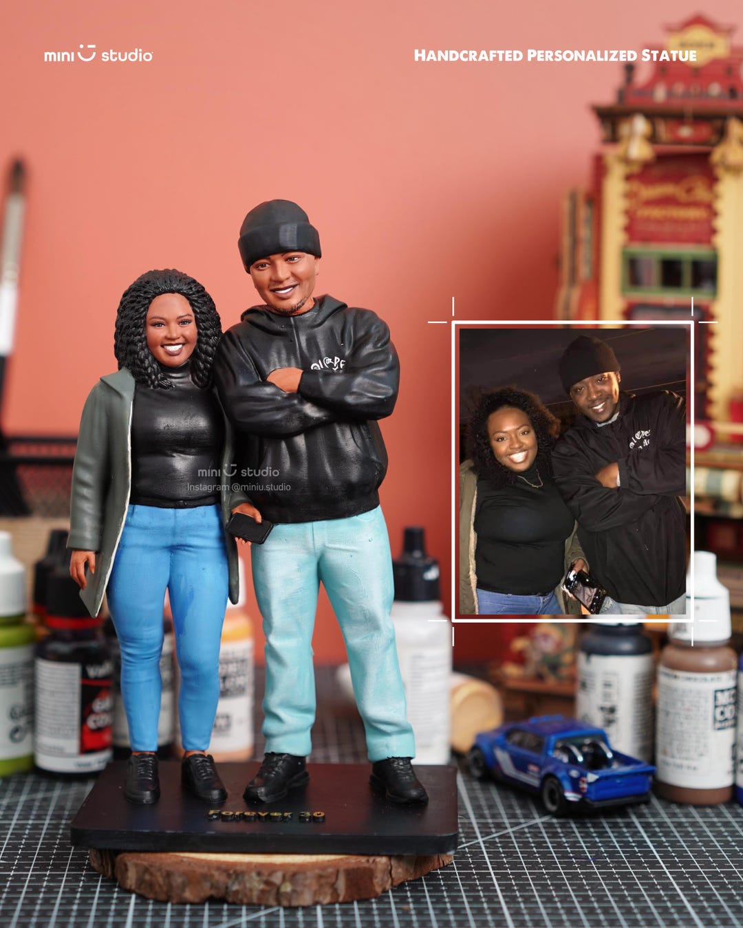 Personalized 3D Printed Portrait Statue: Custom Memorial Figurine for ...