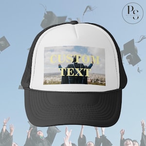 Custom Photo & Text Trucker Hat – Personalized Mesh Cap – Custom Gift for Him Her – Picture Baseball Hat – Custom Snapback Cap
