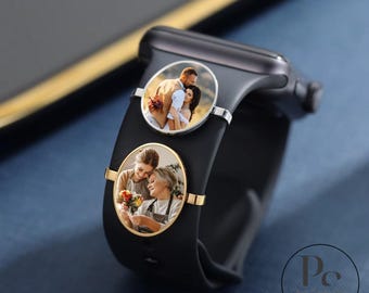 Aangepaste foto Apple Watch-bandbedel: gepersonaliseerd smartwatch-cadeau