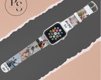 Correa de reloj personalizada con foto grabada: Correa de silicona para Apple Watch