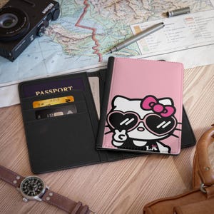 Bonita funda para pasaporte con diseño de gatito, portadocumentos de viaje, accesorio de viaje con dibujos animados, regalo para amantes de los gatos, organizador de equipaje único, elegante [...]