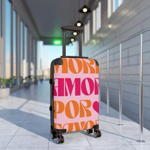 Bold Love Suitcase, Travel Luggage, Vacation Gear, Gift for Travelers, Weekend Bag, Cute Carry-On