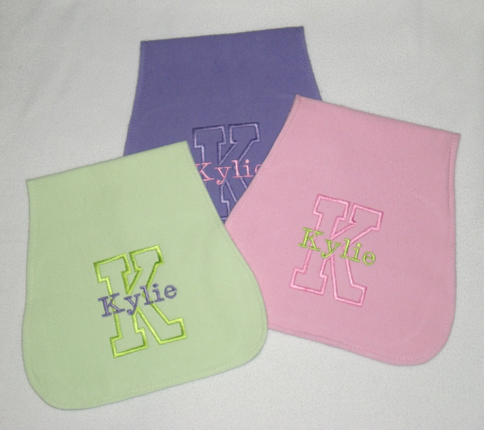 Personalized Burp Cloth Name and Initial set of 3 Etsy