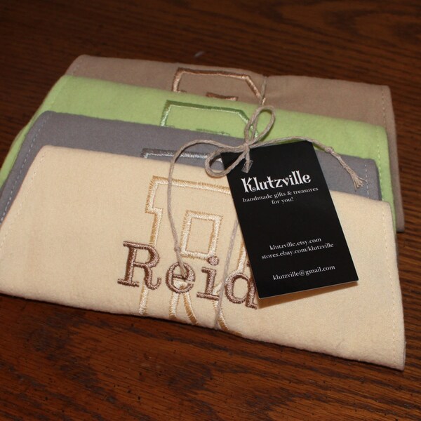 Personalized Burp Cloth Name and Initial set of 4