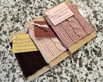 Cozy Cable Knit Coffee Sweater Set of 3 Valentines Day