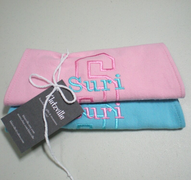 Personalized Burp Cloth Name and Initial Set of 2 Etsy