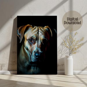 Digital Dog Portrait Art, Printable Wall Art, Pet Lover Gift, Modern Home Decor, Minimalist Design, Downloadable Poster, Dog Breed Print