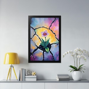 Flower Poster, Floral Wall Art, Botanical Print, Purple Flower, Home Decor, Abstract Art, Premium Matte Vertical Posters, Framed Posters