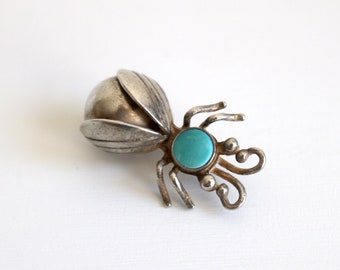 Navajo Fly Bee Turquoise Brooch