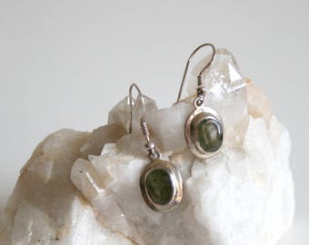 Sterling Olive Gray Olive Earrings
