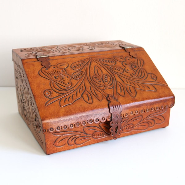 Tooled Leather Jewelry Box