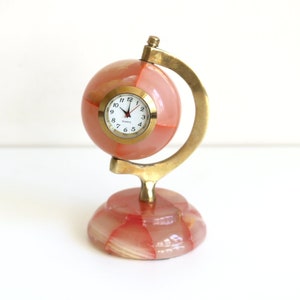 Pink Onyx Small Table Clock
