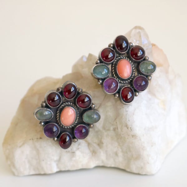 Nakai Navajo Gemstone Cabochon Earrings