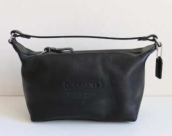 Coach Y2K Cosmetic Bag | Black Leather - Etsy
