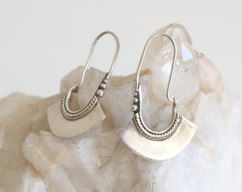 Elongated Slice Earrings | Sterling Silver