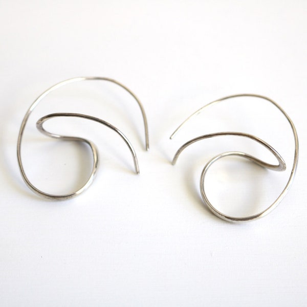 Abstract Curl Sterling Earrings