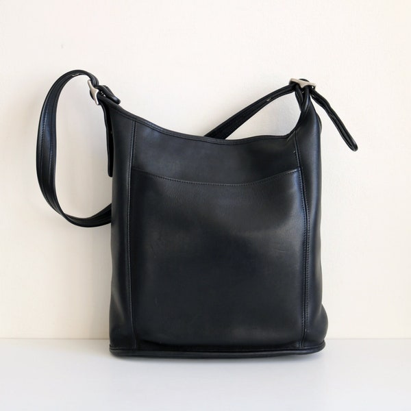 Coach Legacy Slim Bucket Bag | Black Leather Nickel Hardware