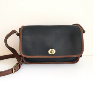Bolso de hombro con compartimentos Coach Spectator / Cuero negro y tostado británico
