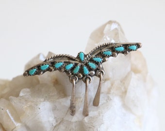 Native American Turquoise Petit Butterfly Brooch