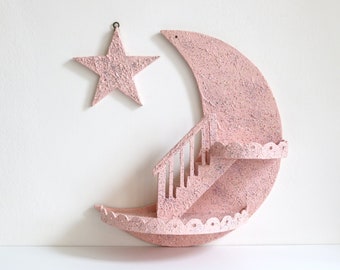 Pink Sparkle Moon Staircase Shelf