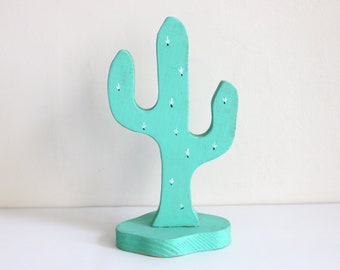 Southwest Artisan Wooden Cactus