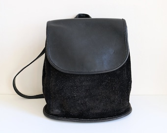 Coach Vintage Berkeley Black Suede Leather Mix Convert Backpack