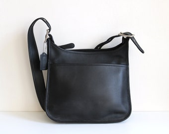 Coach Zip Legacy Bag | Black Leather Nickel Hardware