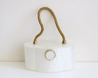 Wilardy White Pearl Lucite Handbag