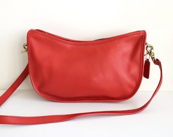 Coach Large Swinger Bag Red Leather Etsy
