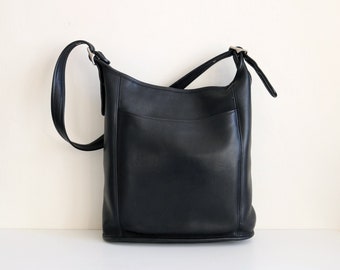 Coach Legacy Slim Bucket Bag | Black Leather Nickel Hardware