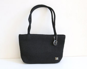 The Sak Crochet Black Shoulder Tote