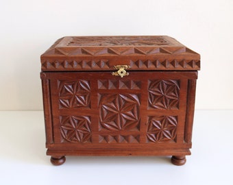 Carved Star Jewelry Box