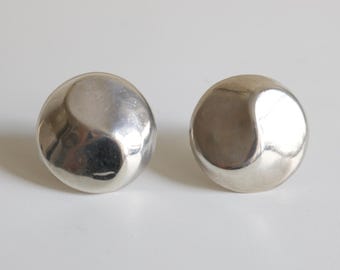 Mexican Modernist Wave Clip on Earrings
