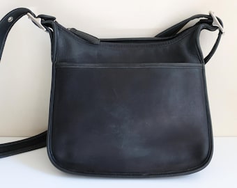 Vintage COACH Bleecker Black Leather Demi Zip Bag Purse 9311 EUC
