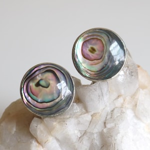 Abalone Screw Back Earrings