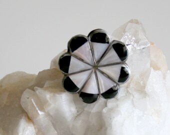 Native American Inlaid Sterling Brooch