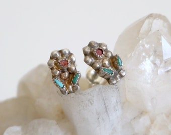Native American Micro Chip Flower Earrings