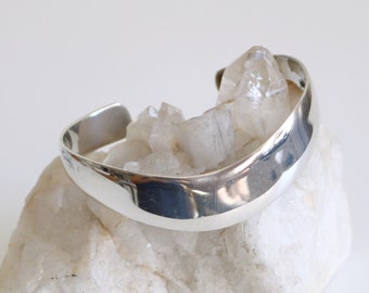 Mexican Modernist Sterling V Cuff Bracelet