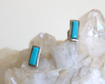 Turquoise Modernist Stud Earrings