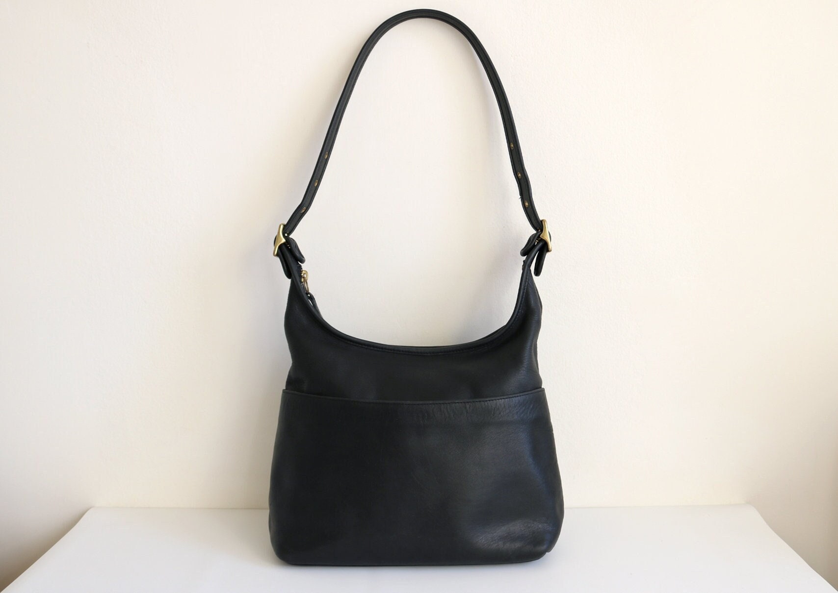 Coach Black Leather Mini Hobo Bag Purse Small Shoulder Bag Genuine 9541