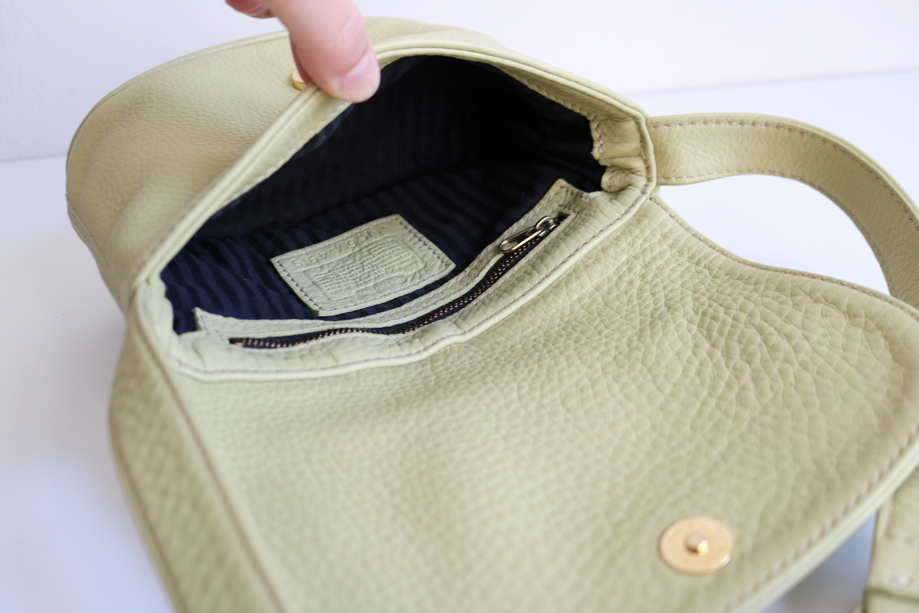 Vintage 90s Coach Bottle Green Sonoma Nubuc Flap Messenger