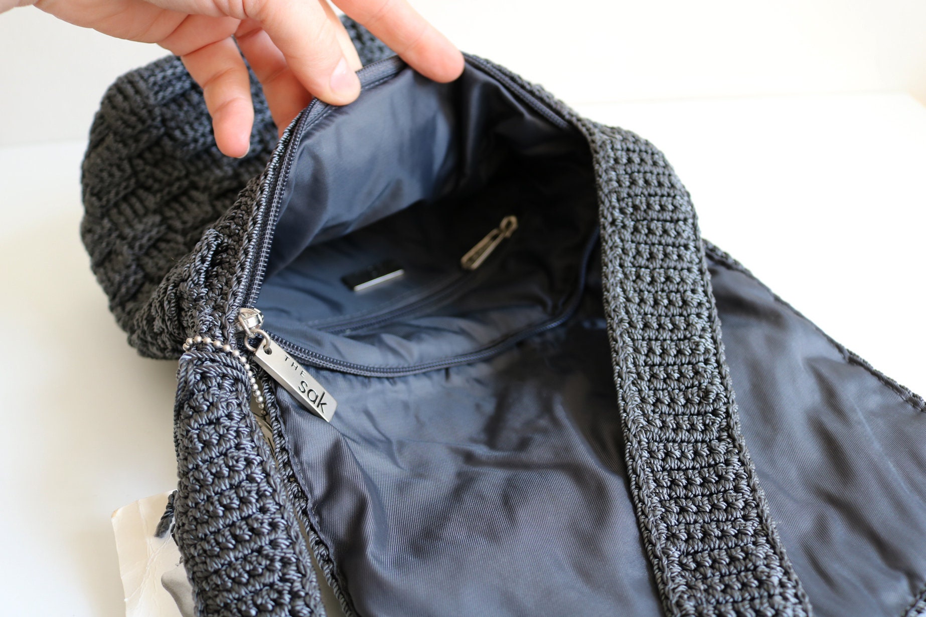 The Sak Crochet Shoulder Bag | Graphite Gray - Etsy