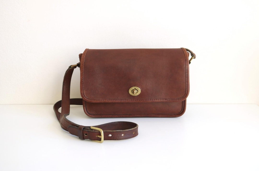 Coach Compartment Shoulder Bag | Burgundy Brown Leather - Etsy