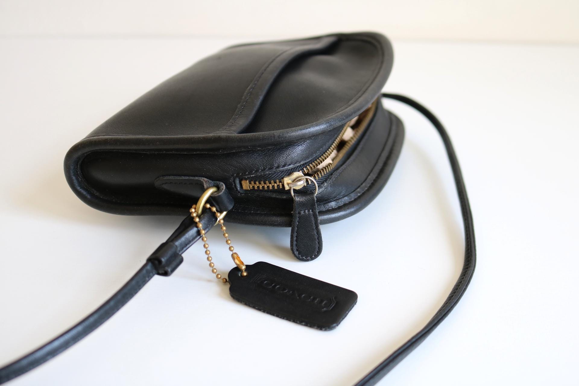 Coach Abbie Zip Bag | Black Leather - Etsy