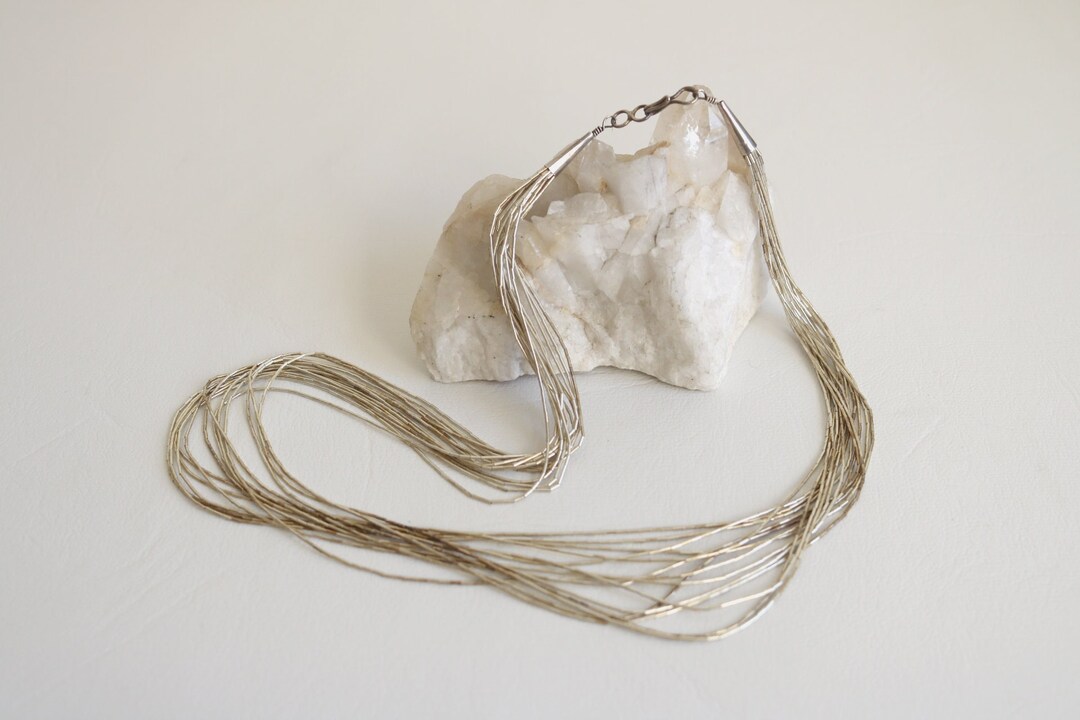 Liquid silver deals necklace 50 strands
