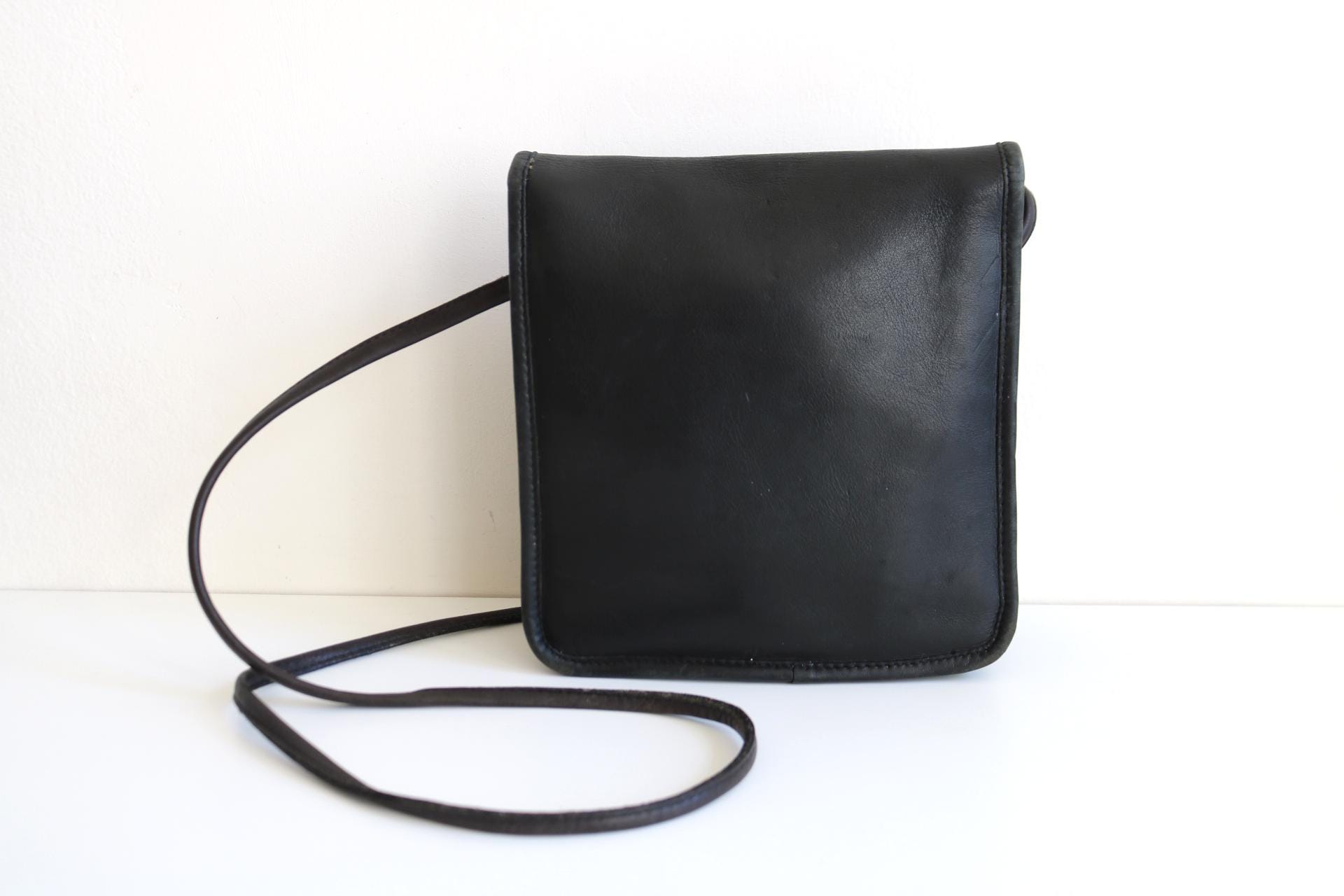 Coach NYC Compact Pouch Bag | Black Leather - Etsy