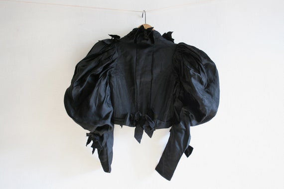 Edwardian Black Puff Sleeve Blouse