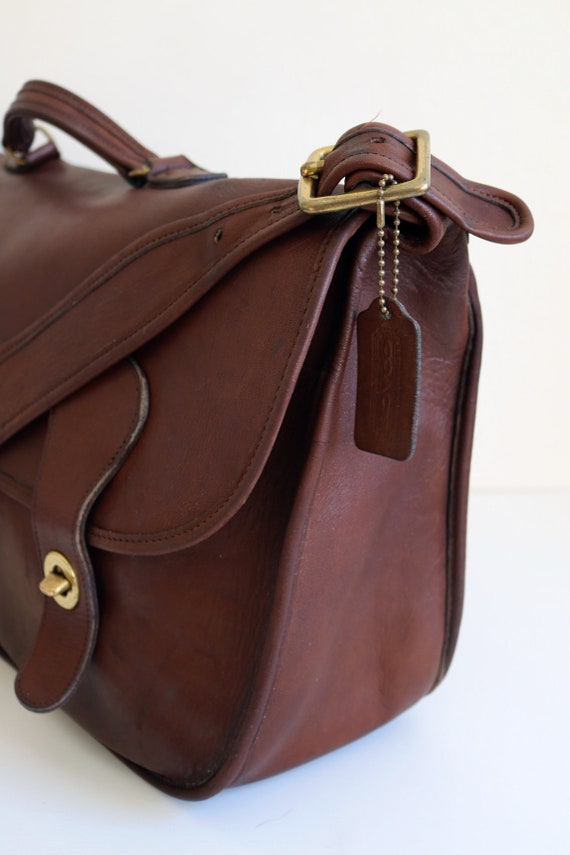Coach Carrier Messenger Bag | Patina'd Brown Leather - Etsy Canada