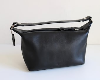 Coach Y2K Cosmetic Bag | Black Leather - Etsy