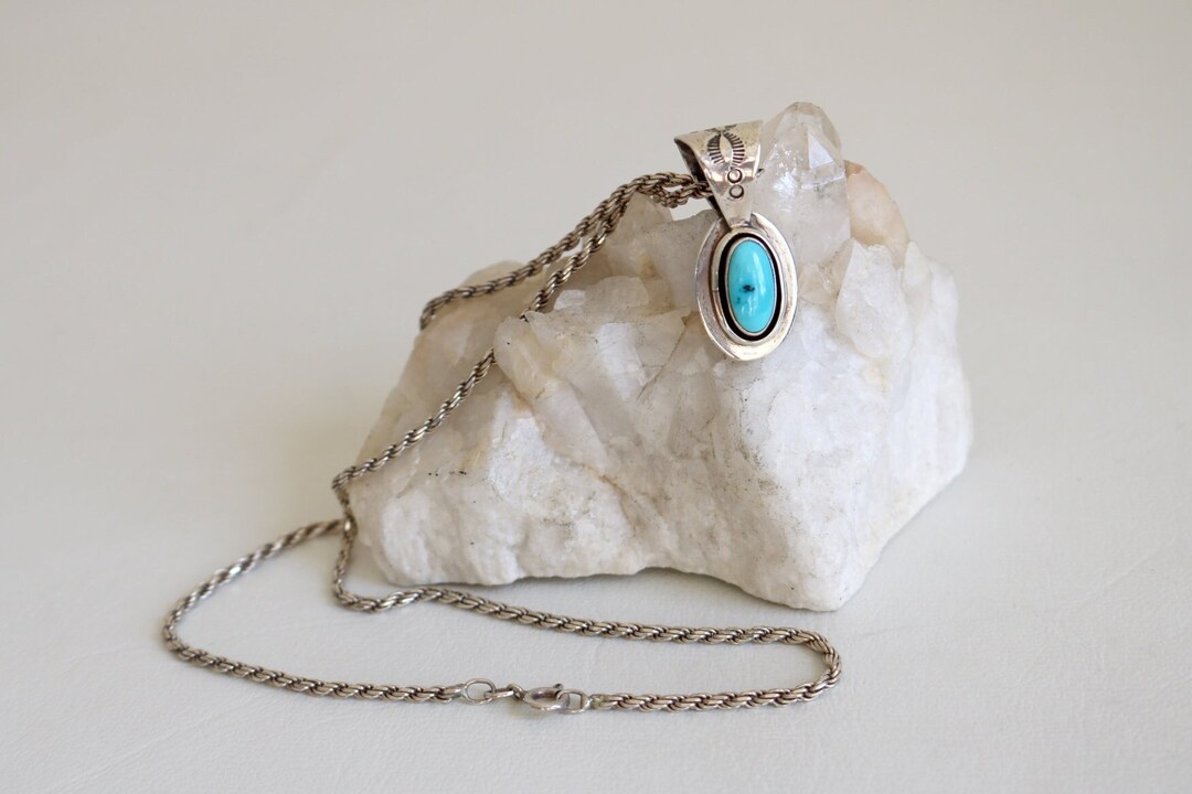 Running Bear Trading Gallup Turquoise Sterling Necklace Etsy